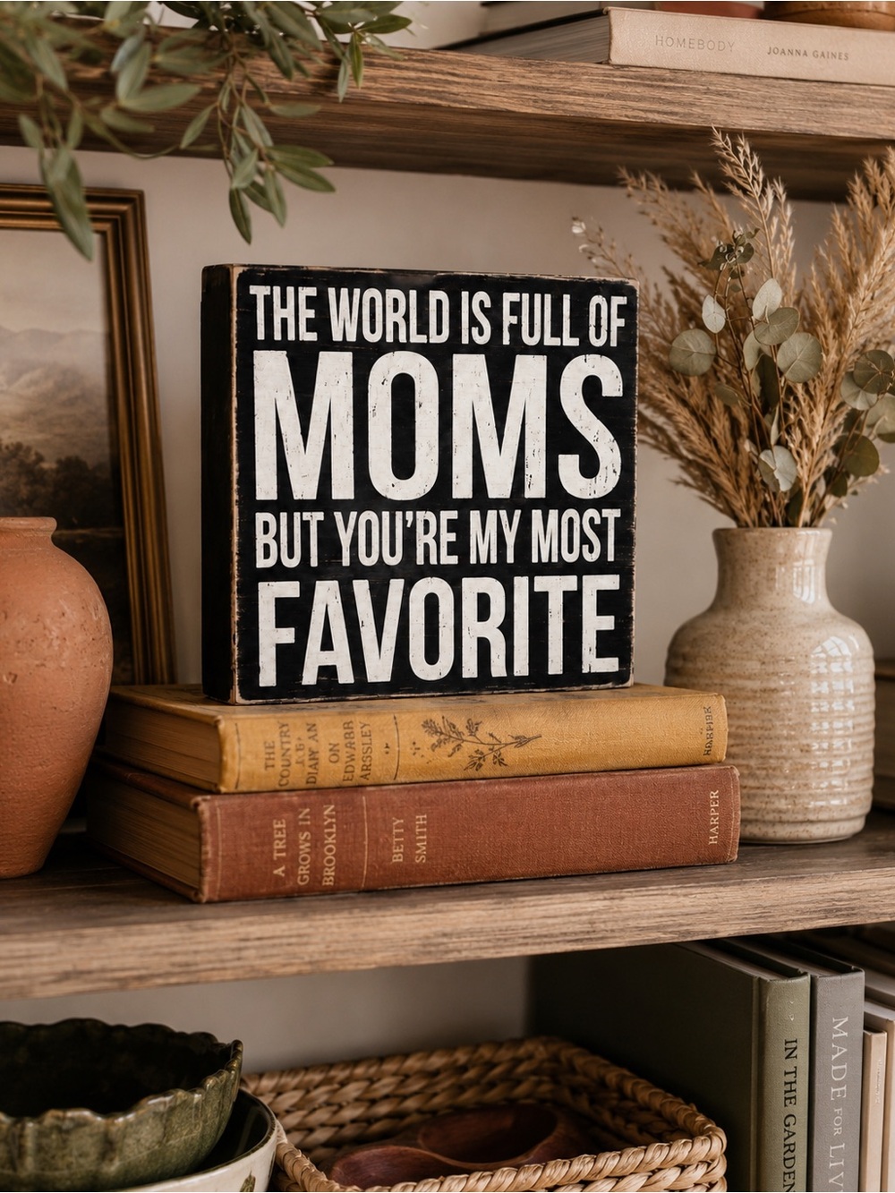 Quill To Paper Favorite Mom Wood Block Sign Farmhouse Shelf Sitter Rustic Decor